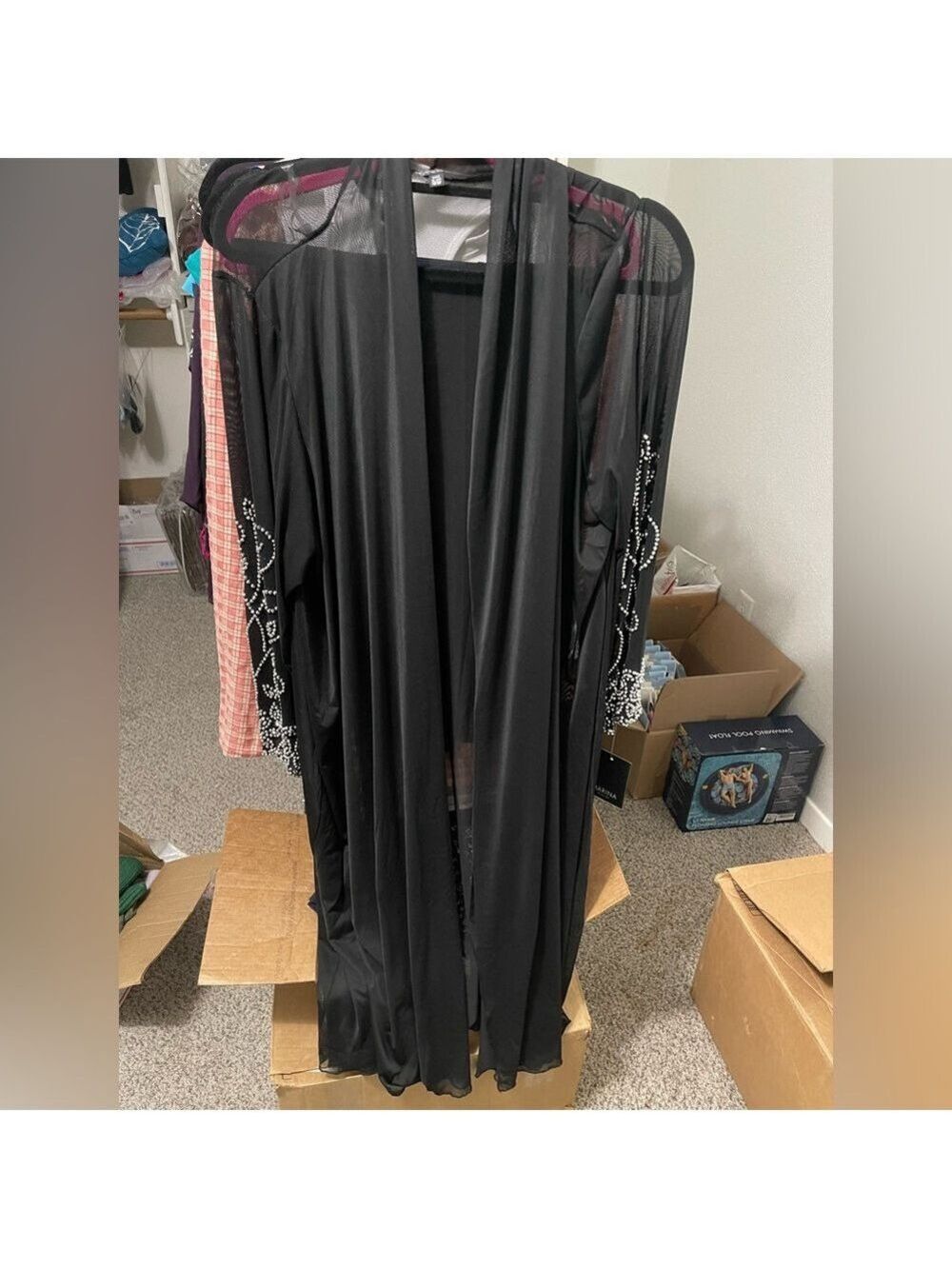 MARINA  Elegant Coverup with Embellished Sleeves 18W. New